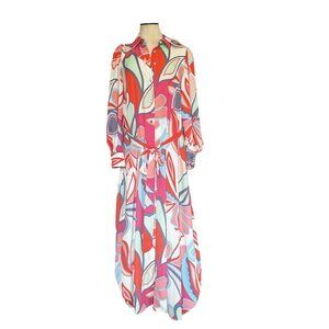 NWT ALEXIS   Maxi Dress Womens Medium Multicolor Mixed Floral Long Sleeve Boho